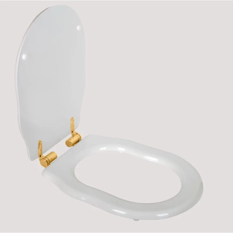 Сиденье для подвесного унитаза с микролифтом белый/золото Tiffany World Bristol TWBR62bi/oro