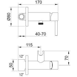 Изображение товара гигиенический душ clever toubkal 61118 со смесителем, черный матовый