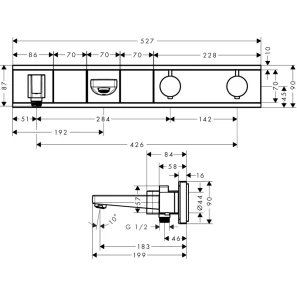 Изображение товара термостат для 2 потребителей hansgrohe rainselect 15359000