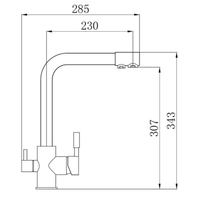 Смеситель для кухни с подключением к фильтру РМС SL130-015F