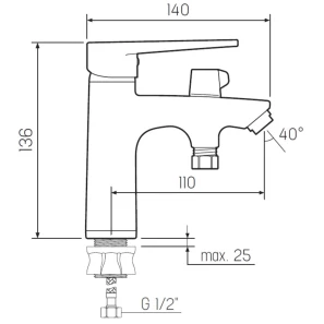 Изображение товара смеситель для раковины с гигиеническим душем рмс sl141-001f-1
