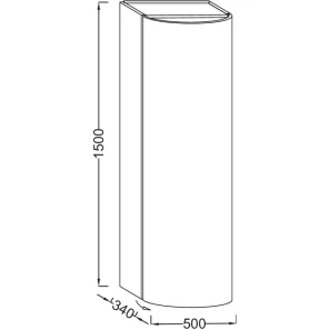 Изображение товара подвесная колонна правосторонняя белый глянец jacob delafon presquile eb1115d-g1c