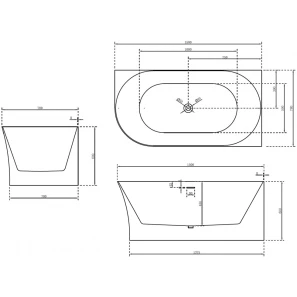 Изображение товара акриловая ванна 150x78 см r abber ab9258-1.5 r