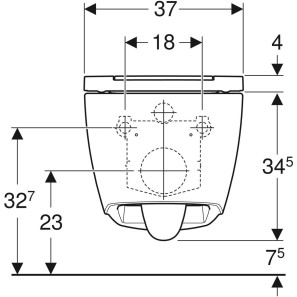 Изображение товара подвесной безободковый унитаз с сиденьем микролифт geberit one 500.201.01.1