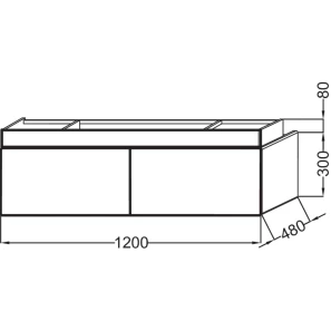 Изображение товара тумба черный матовый 120 см 2 ящика jacob delafon terrace eb1188-m61