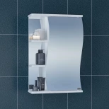 Изображение товара зеркальный шкаф 50x70 см белый глянец санта волна 101006