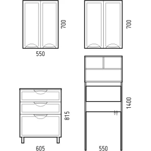 Изображение товара шкаф двустворчатый подвесной 55x70 см белый глянец corozo монро sd-00000367