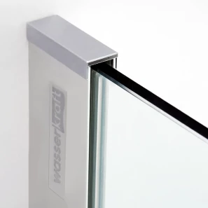 Изображение товара душевая дверь распашная 120 см прозрачное стекло wasserkraft aller 10h05lblack