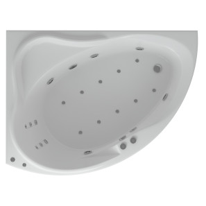 Изображение товара акриловая гидромассажная ванна 158х119 см левая пневматическое управление стандартные форсунки aquatek альтаир