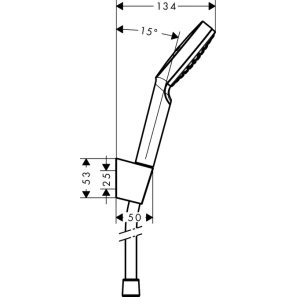 Изображение товара душевой набор hansgrohe crometta 1jet, 1,60 м, ecosmart 9 л/мин 26569400