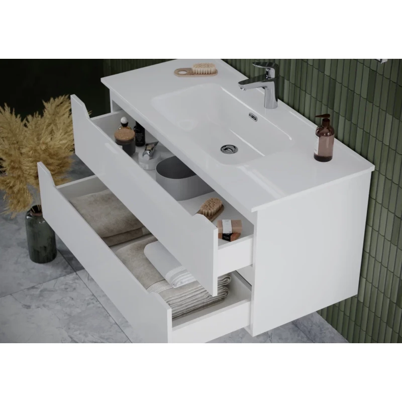 Комплект мебели белый глянец 121 см Sancos Norma 2.0 NR2.0120-1W + CN7006 + CI1200