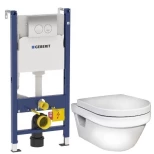 Изображение товара комплект подвесной унитаз gustavsberg hygienic flush 5g84hr01 + система инсталляции geberit 458.124.21.1