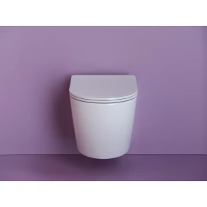 Изображение товара унитаз подвесной ceramica nova uno cn11001 безободковый, с сиденьем микролифт, белый