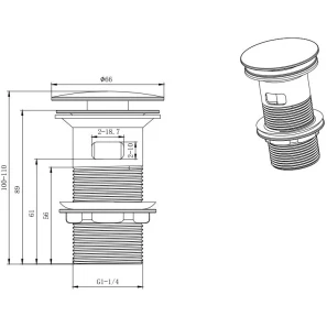 Изображение товара донный клапан aquatek aq6001cr