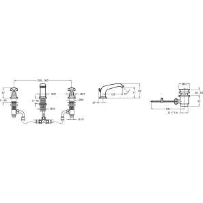 Изображение товара смеситель для раковины с донным клапаном jacob delafon cleo 1889 e24306-bgg