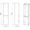 Пенал подвесной бетон пайн/белый глянец с бельевой корзиной L/R Grossman Талис 303508 - 6