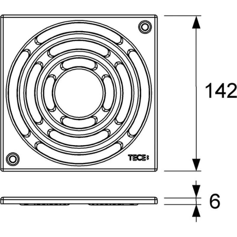 Декоративная решетка 142×142 мм TECE TECEdrainpoint S хром 3665001