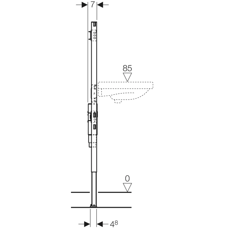 Монтажный элемент для умывальника, H130, настенный смеситель наружного монтажа Geberit Duofix 111.477.00.1