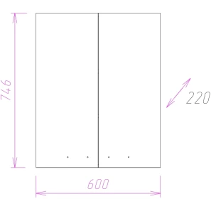Изображение товара шкаф двустворчатый 60x74,6 белый глянец onika кредо 306003