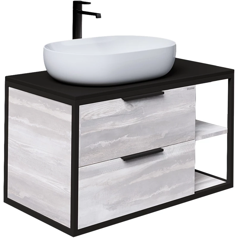 Комплект мебели шанико/черный 90 см Grossman Лофт 109002 + GR-3015 + 209001