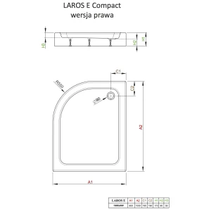 Изображение товара акриловый поддон 100x80 см radaway laros e compact sle81017-01r