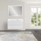 Комплект мебели белый глянец 90 см Vincea Mia VMC-2MA900GW + VCB-3M900W + VLM-3VN900 - 1
