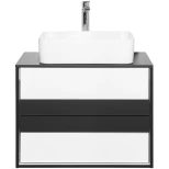 Изображение товара тумба с раковиной белый глянец/черный матовый 70 см style line амстердам лс-000010041 + сс-00002285