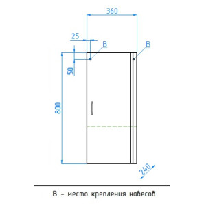 Изображение товара шкаф одностворчатый подвесной 36х80 см белый глянец style line lc-00000197