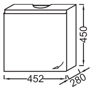 Изображение товара тумба серый дуб 45,2 см шарниры слева jacob delafon odeon up eb999g-e71