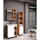 Комплект мебели дуб сонома/белый матовый 61 см Grossman Флай 106001 + 16413 + 206001