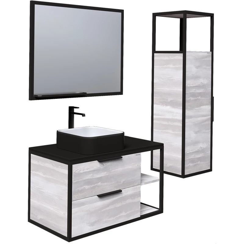 Комплект мебели шанико/черный 90 см Grossman Лофт 109002 + GR-4042BW + 209001