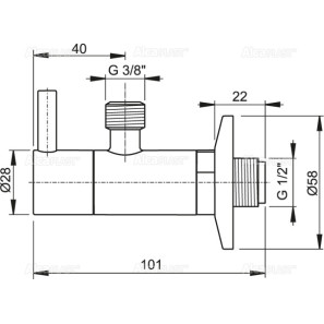 Изображение товара угловой вентиль с фильтром 1/2"×3/8" alcaplast arv001