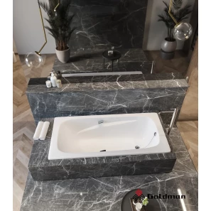 Изображение товара чугунная ванна 170x80 см с отверстиями для ручек goldman art at17080h