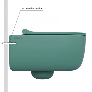 Изображение товара подвесной безободковый унитаз с сиденьем микролифт berges ego xl 082141