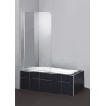 Изображение товара шторка для ванны belbagno sela 80 см текстурное стекло sela-v-1-80/140-ch-cr-l