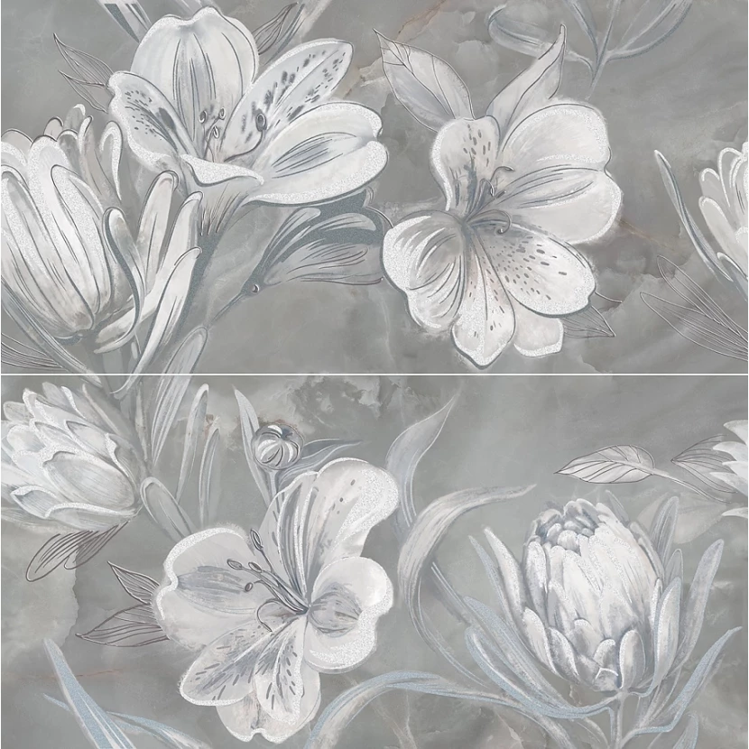 Пано Azori Opale Grey Flower 63x63