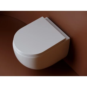 Изображение товара унитаз подвесной ceramica nova up cn4007 безободковый, с сиденьем микролифт, белый