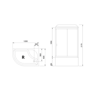 Изображение товара душевая кабина 120x80x217 см royal bath rb8120bk1-m-ch-r матовое