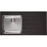 Изображение товара кухонная мойка franke epos eov 611 полированная сталь/черный 101.0150.350