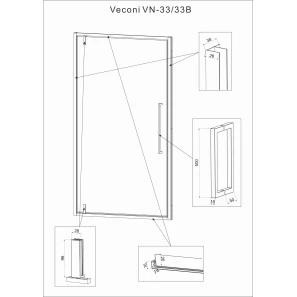 Изображение товара душевая дверь 70 см veconi vianno vn33b-70-01-c7 прозрачное
