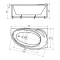 Акриловая гидромассажная ванна 150x95 см левая пневматическое управление плоские форсунки Aquatek Бетта-150 - 2