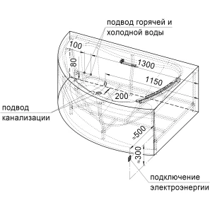 Изображение товара акриловая ванна 168x120 см правая radomir альбена 1-01-0-2-1-015