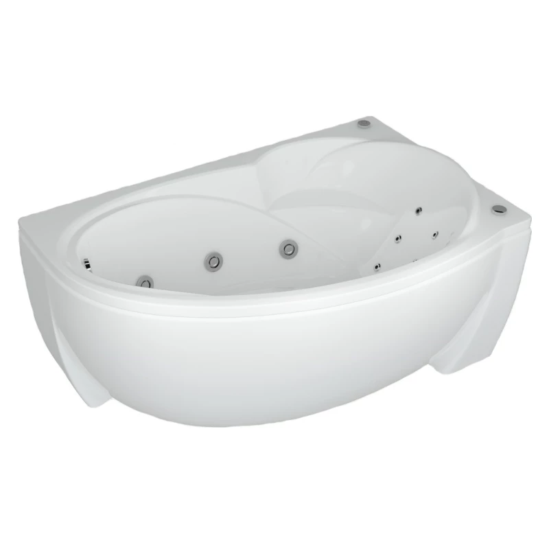 Акриловая гидромассажная ванна 150x95 см правая пневматическое управление плоские форсунки Aquatek Бетта-150