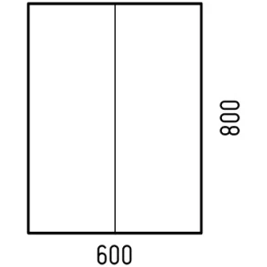 Изображение товара шкаф двустворчатый 60x80 белый глянец corozo алабама sd-00000799