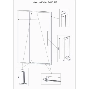 Изображение товара душевая дверь 120 см veconi vianno vn34b-120-01-c7 прозрачное