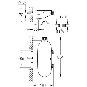 Изображение товара термостат для ванны grohe grohtherm smartcontrol 34714000