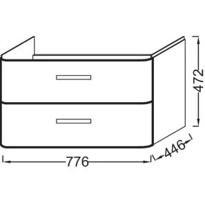 Изображение товара тумба серый антрацит 77,6 см 2 ящика jacob delafon replay eb1046-442
