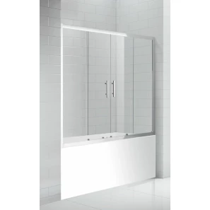Изображение товара шторка для ванны cezares eco 170 см прозрачное стекло eco-o-vf-2-170/145-c-cr