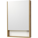 Изображение товара зеркальный шкаф 55x85 см белый матовый/дуб рустикальный l/r акватон сканди 1a252102sdz90