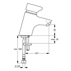 Изображение товара смеситель для раковины без донного клапана ideal standard ceraplus b8295aa